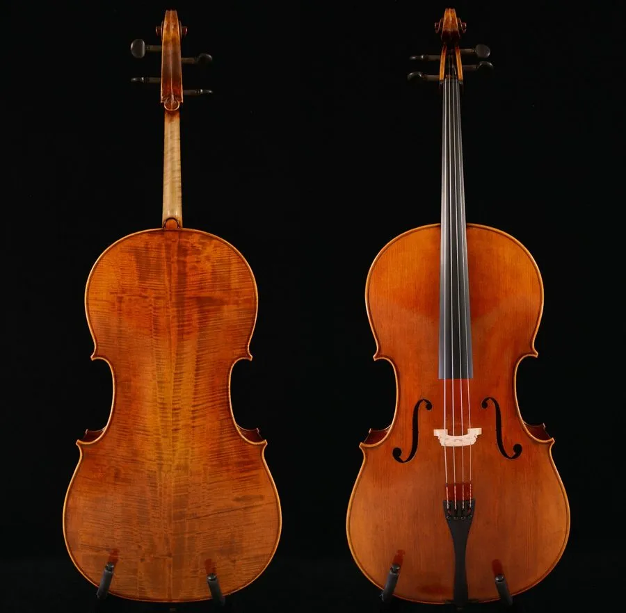 Лабораторный прибор Stradivari 1712 Davidov Cello Intersting Flame BACK 200-y ol — фото лота 1
