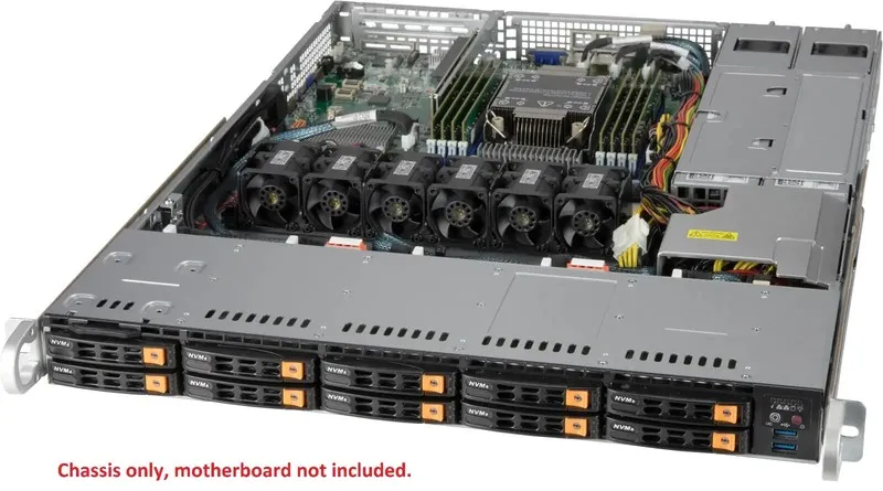 Корпус сервера Supermicro CSE-116AC10-R860CB-N10 1U Chassis Redundant 860W, 10 N