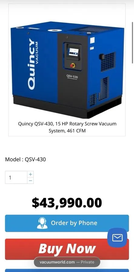 Компрессор Quincy QSV-430 Rotary Vane Air Compressor — фото лота 1
