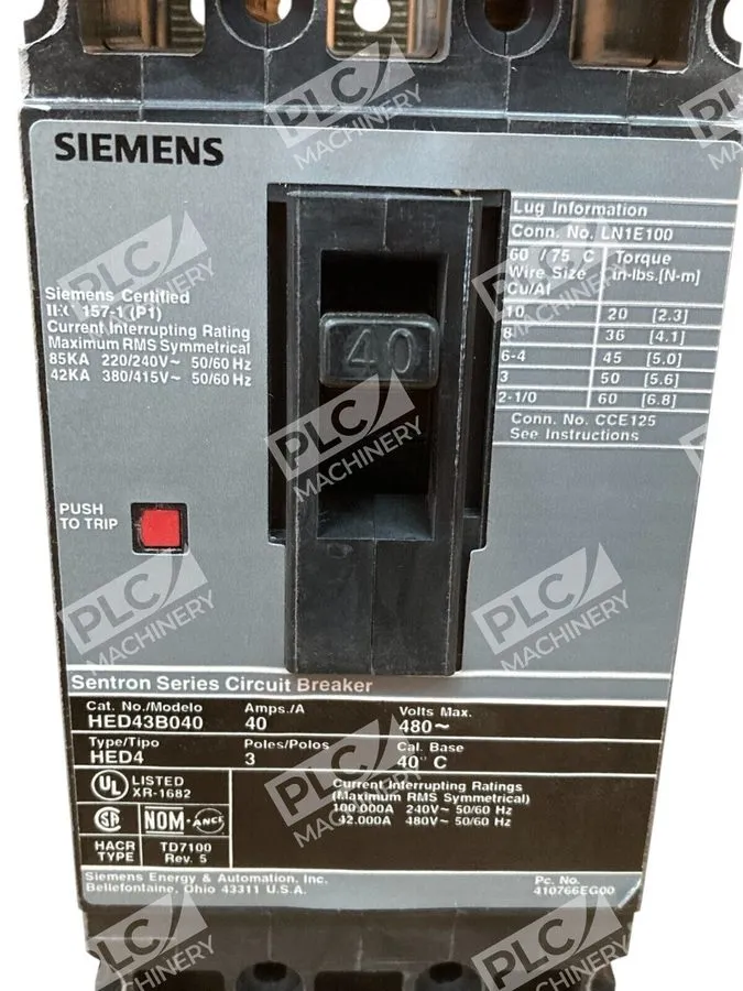 Автоматический выключатель Siemens HED43B040 Circuit Breaker Sentron Series HED4 — фото лота 1