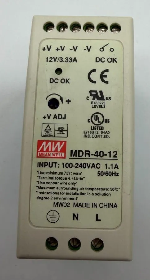 Блок питания Mean Well MDR-40-12 AC to DC Din Rail 100-240VAC 12V 40 Watt Power