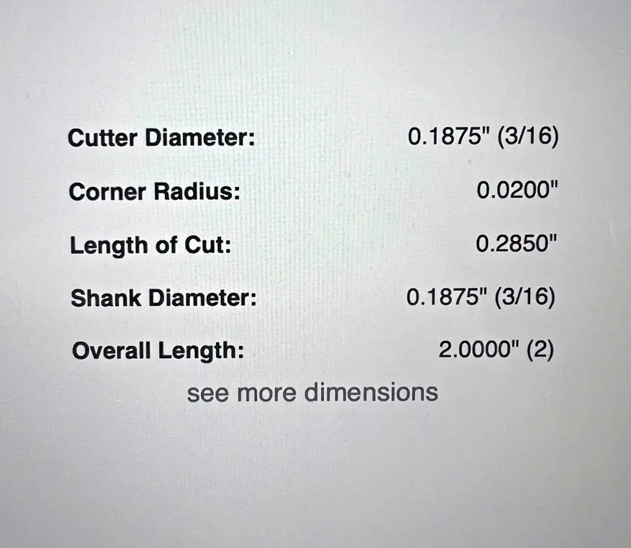 Режущий инструмент HARVEY TOOL 937920-C3 3/16"DIA .02"CORNER RADIUS 4 FLUTE MINI — фото лота 1