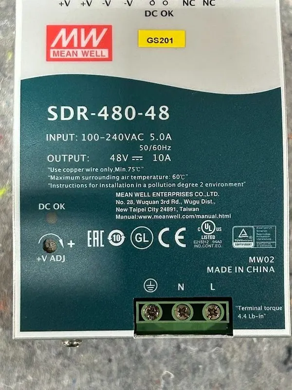 Блок питания Mean Well SDR-480-48 DIN Rail Power Supply 48V 10A 480W High Effici
