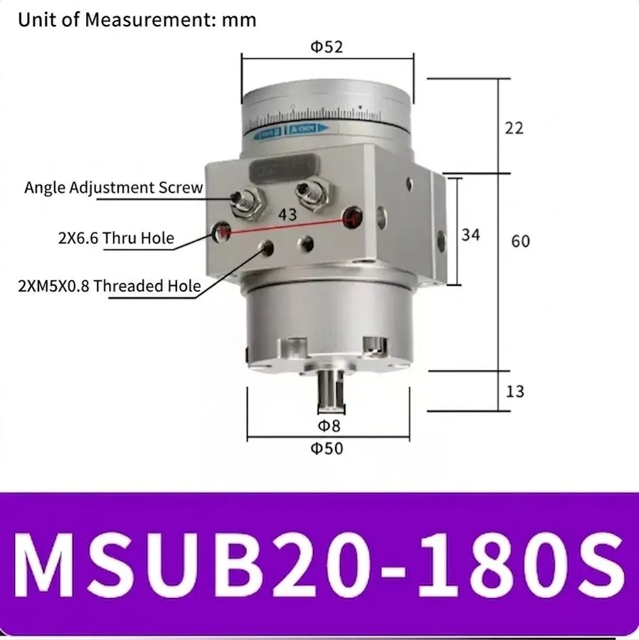 Поворотный стол SMC MSUB20-180S Vane Type Rotary Table Pneumatic Actuator 20mm 1
