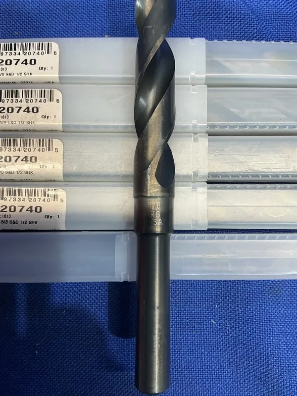 Режущий инструмент Cle-Line 5/8" Drill bit 1/2" Reduced Shank C20740 HSS USA set — фото лота 2