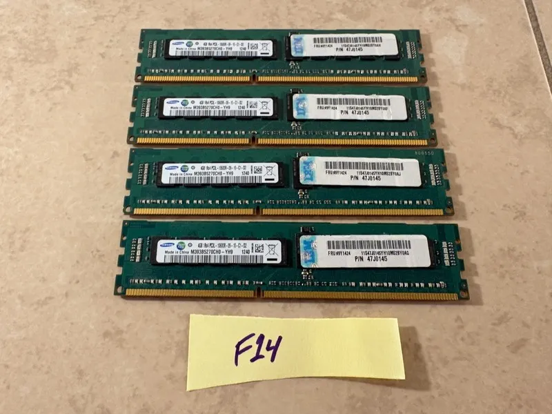 Модуль памяти 16GB RAM 4x 4GB Samsung M393B2G70BH0-YH9 1Rx4 PC3L 10600R Server M