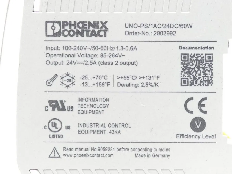 Блок питания Phoenix Contact 30W 24VDC 3 Pole DIN Rail Power Supply UNO-PS/1AC/2