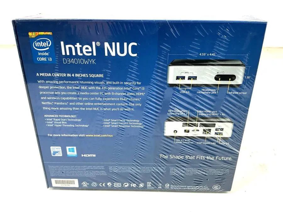 Оргтехника Intel NUC D34010WYK i3-4010U Mini PC mHDMI mDP USB 3.0 BOXD34010WYK1