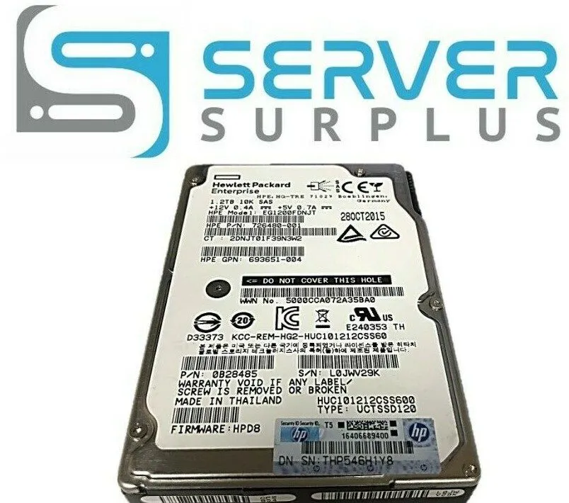 Жёсткий диск 718159-002 HPE MSA 1.2TB SAS 6G 10K SFF DP HDD
