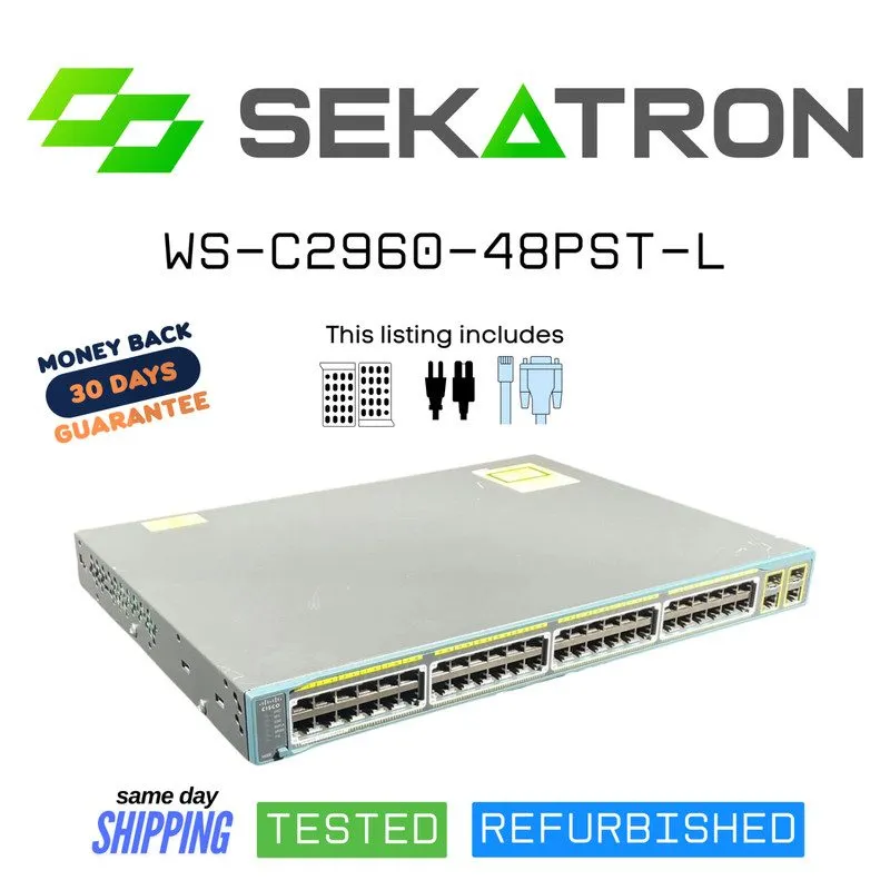 Коммутатор CISCO WS-C2960-48PST-L 48 PORT FE POE ETHERNET SWITCH W/2x SFP 370W