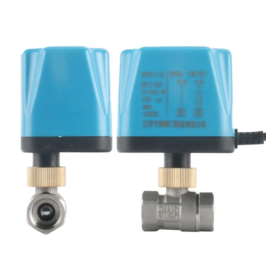 Клапан AC220 DC24V Electric Two-Way Ball Valve Stainless Steel N/C N/O DN15-DN32 — фото лота 1
