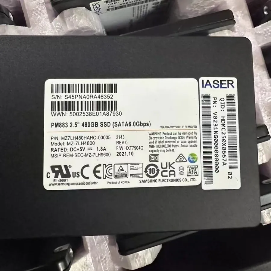 SSD-накопитель Samsung PM883 480G 480GB SATA 6.0Gbps Enterprise SSD MZ-7LH4800 M