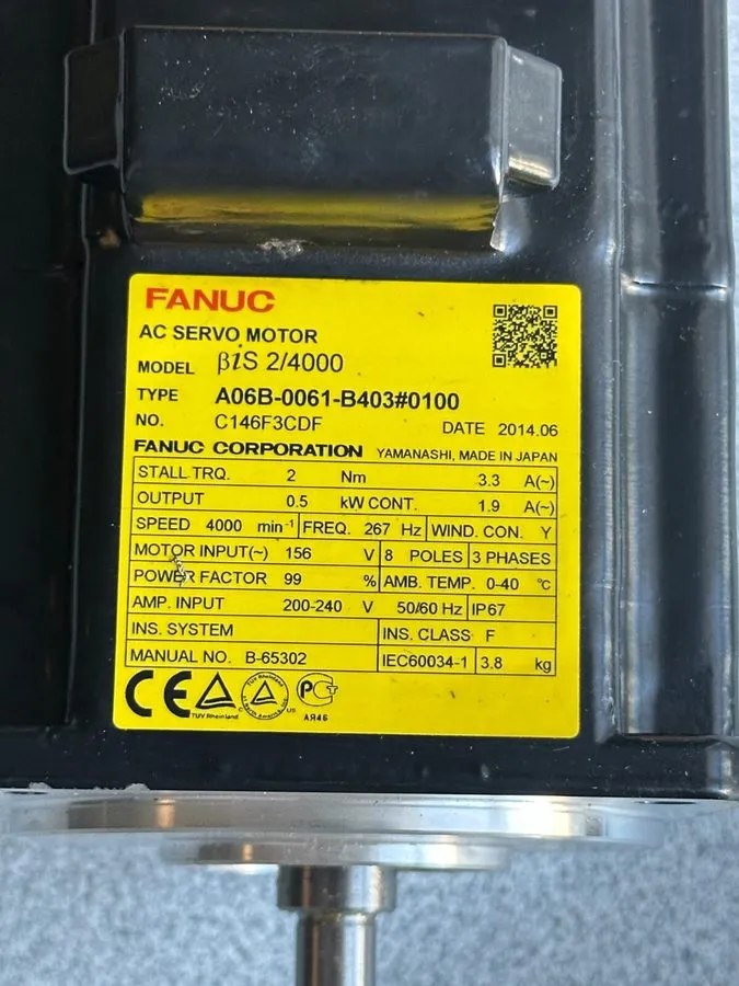 Серводвигатель FANUC A06B-0061-B403#0100 AC Servo Motor with A860-2020-T321 Enco