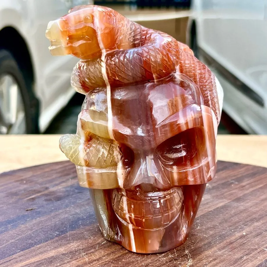 Лабораторный прибор 2.86LB Natural high-grade Persian agate hand carved skull he