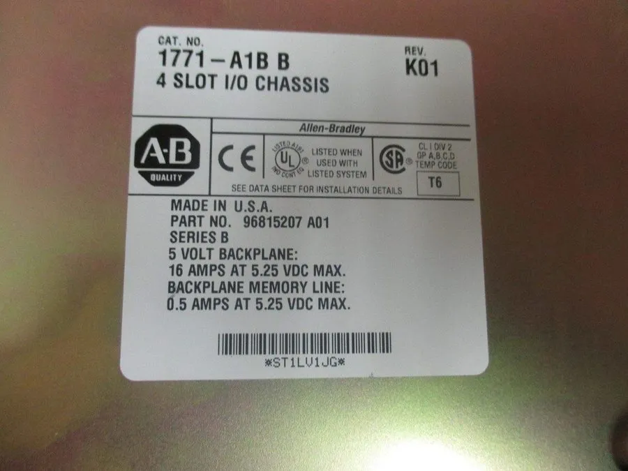 Модуль ввода-вывода Allen Bradley 1771-A1B Allen Bradley 4 Slot I/O Chassis