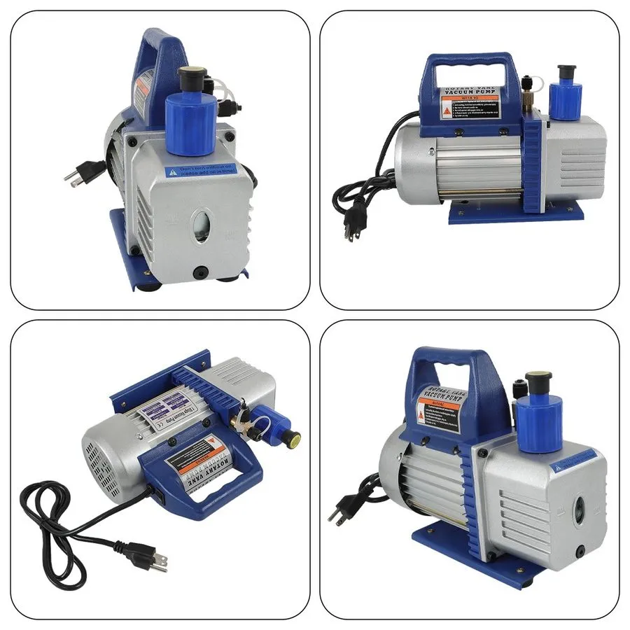 Насос Single Stage Rotary Vane HVAC Air Vacuum Pump With Oil Bottle 4.5CFM 1/3HP
