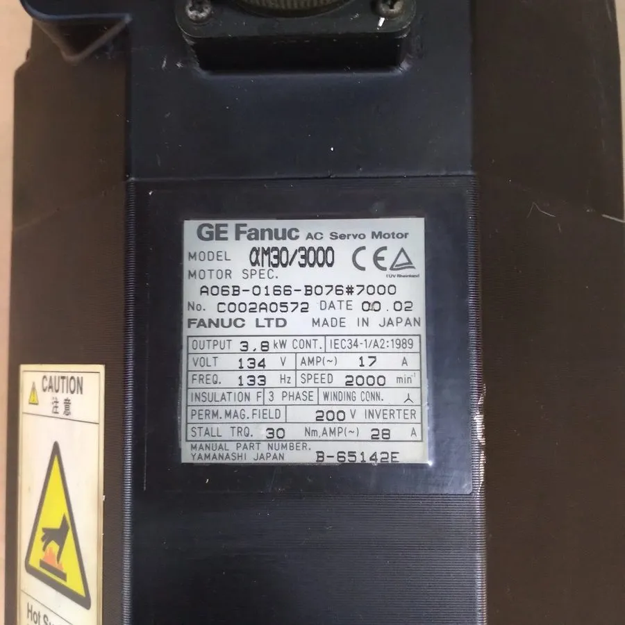 Серводвигатель FANUC aM30/3000 A06B-0166-B675#0016-R AC SERVO MOTOR 3.8Kw 2000RP