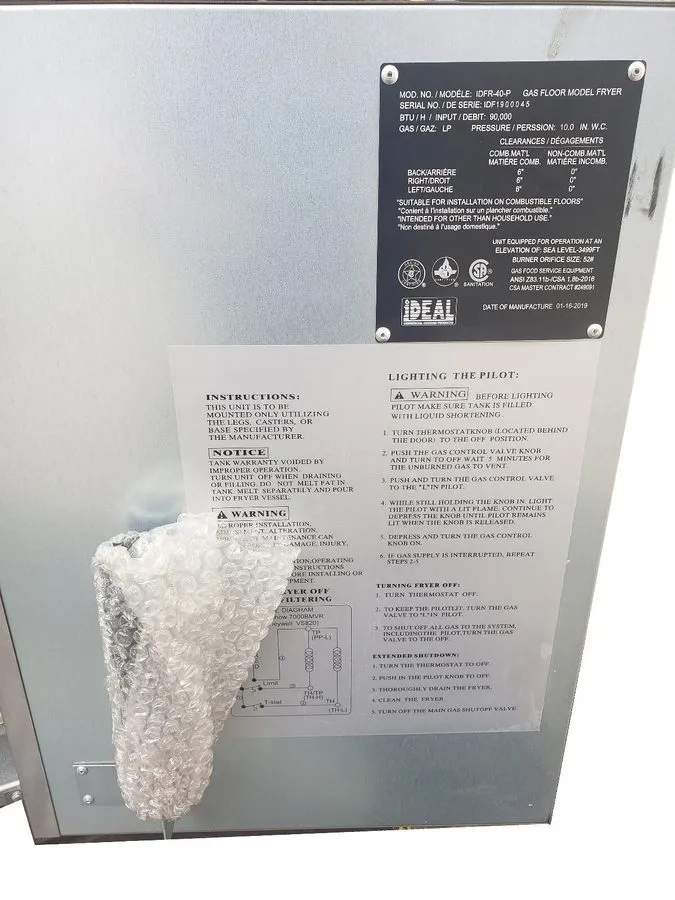Фритюрница Ideal IDFR-90 90 lb Commercial Gas Deep Fryer 150,000 BTU Stainless N — фото лота 2