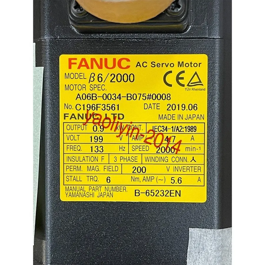 Серводвигатель GE FANUC A06B-0034-B075#0008 B6/2000 AC Servo Motor