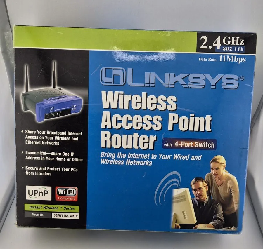 Маршрутизатор LINKSYS BEFW11S4 WIRELESS-B 2.4GHz 4-PORT BROADBAND ROUTER 802.11B