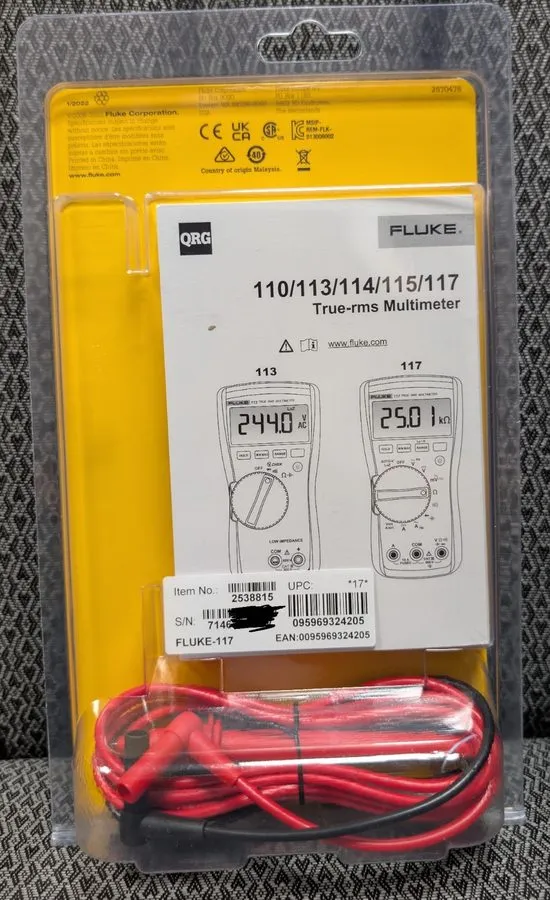 Мультиметр Fluke 117/EFSP 600V Multimeter — фото лота 1