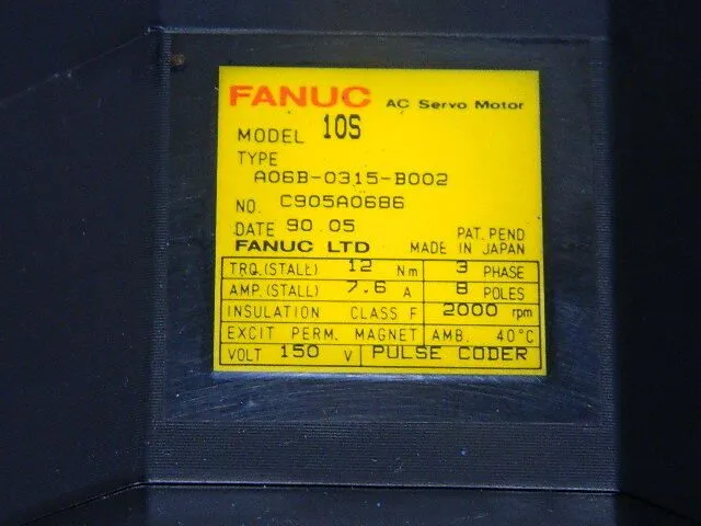 Серводвигатель FANUC AC Servo Motor A06B-0315-B002 Good Condition