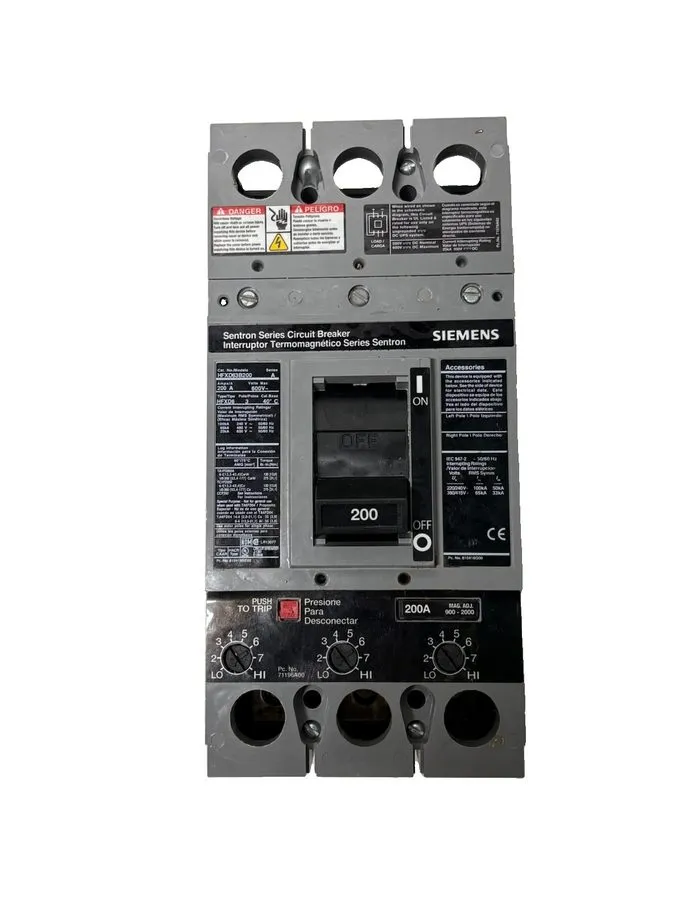 Автоматический выключатель Siemens HFXD63B200 Sentron Molded Case Circuit Breake