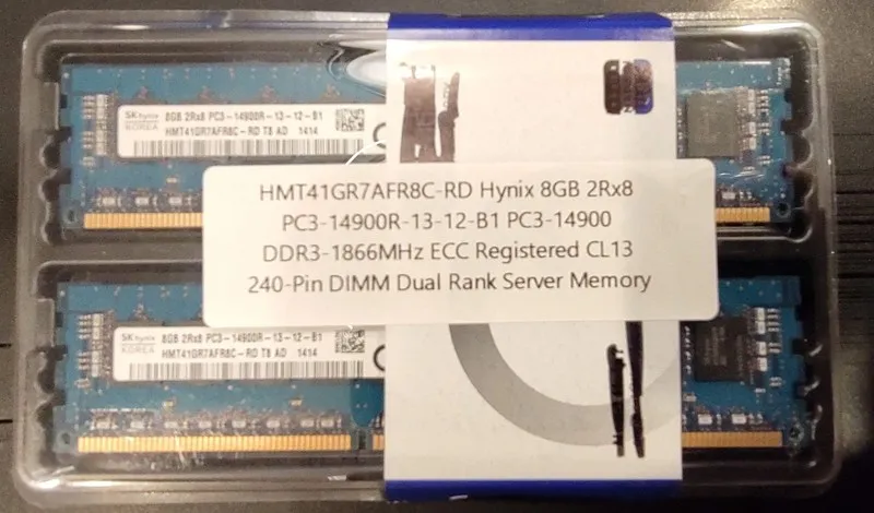 Модуль памяти Hynix 8GB 2Rx8 DDR3 1866Mhz PC3-14900R HMT41GR7AFR8C-RD ECC RAM