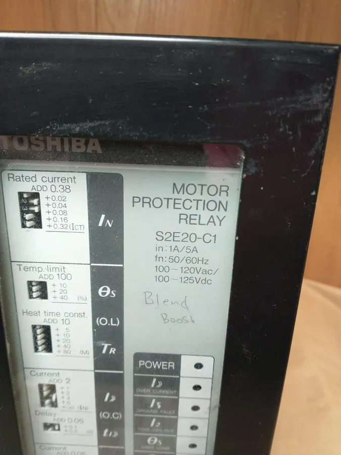 Реле защиты Toshiba Motor Protection Relay S2E20-C1