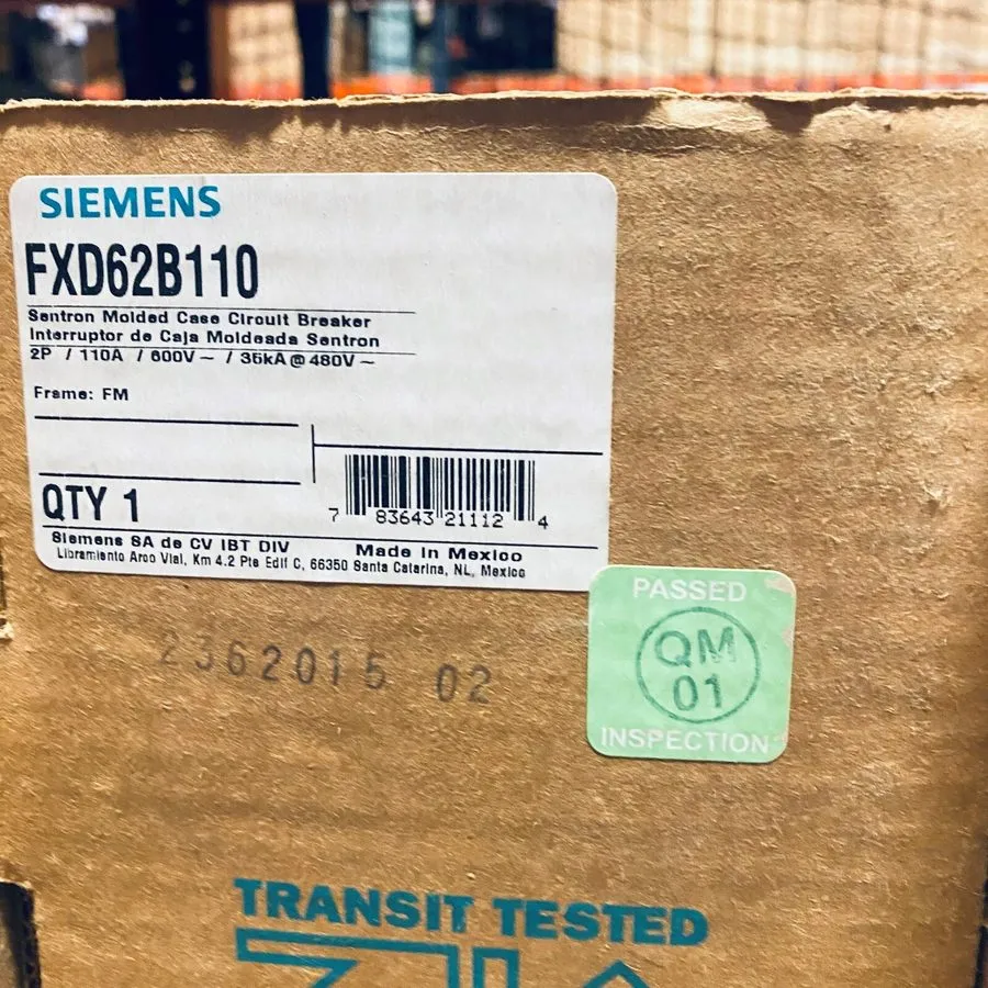 Автоматический выключатель SIEMENS FXD62B110 SENTRON BREAKER 2POLE 110 Amp 600V