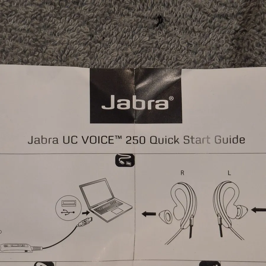 VoIP-шлюз Jabra UC Voice 250 MS HSC008 Black Corded USB Ear-Hook Headset with Ca — фото лота 1