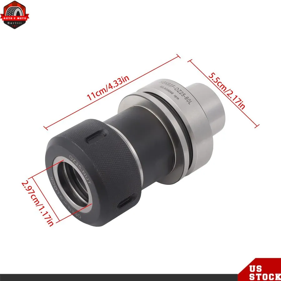 Патрон 25 × 3.15in 24000RPM High Speed Balanced HSK 63F Collet Chuck CNC Router 