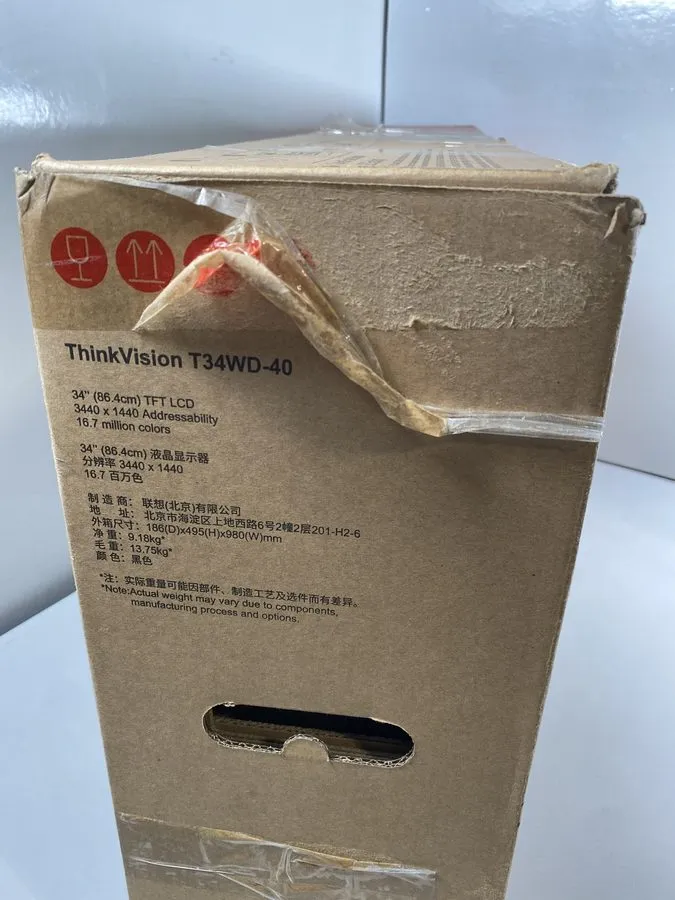 Монитор Lenovo ThinkVision T34WD-40 34" 2160p 120Hz Curved Screen LED Monitor- B