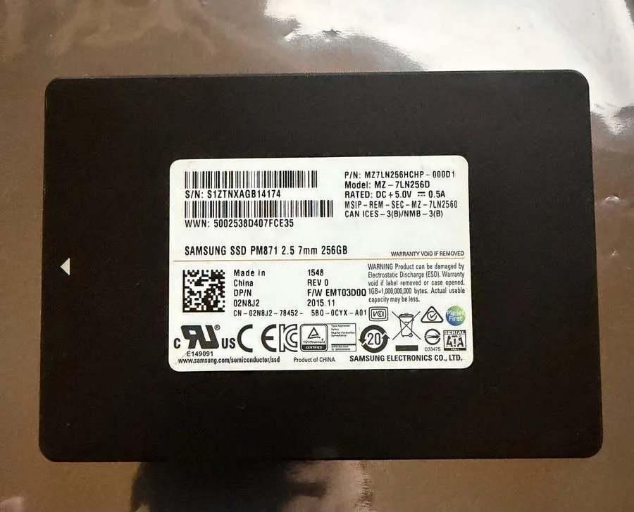 SSD-накопитель Samsung PM871 256GB SSD 2.5" SATA MZ-7LN2560 Health Status Good — фото лота 1