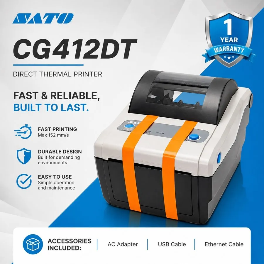 Принтер этикеток SATO CG412DT 4" High-Quality Japanese Label Printer Leading Ind