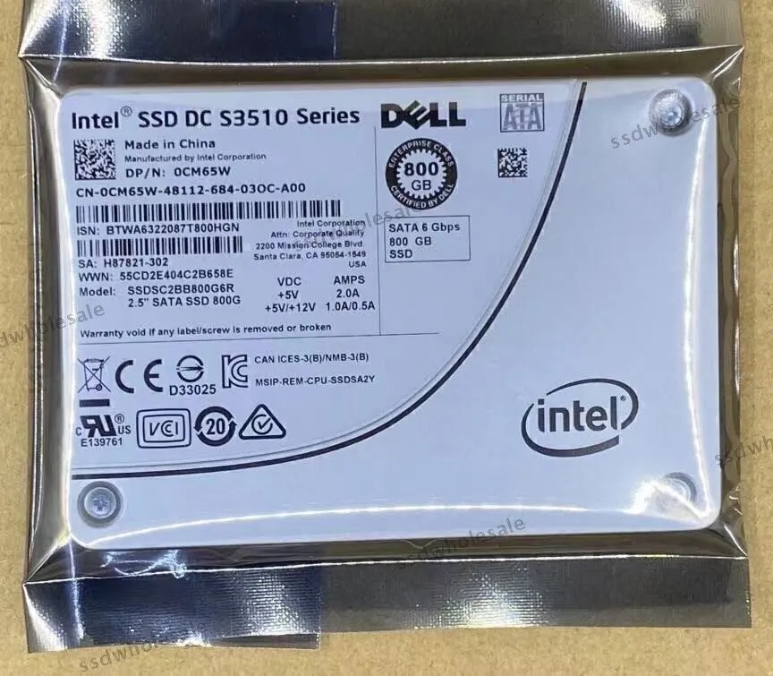 SSD-накопитель Dell 0CM65W Intel DC S3510 800GB SSD 2.5" SATA III 6Gb/s MLC SSDS
