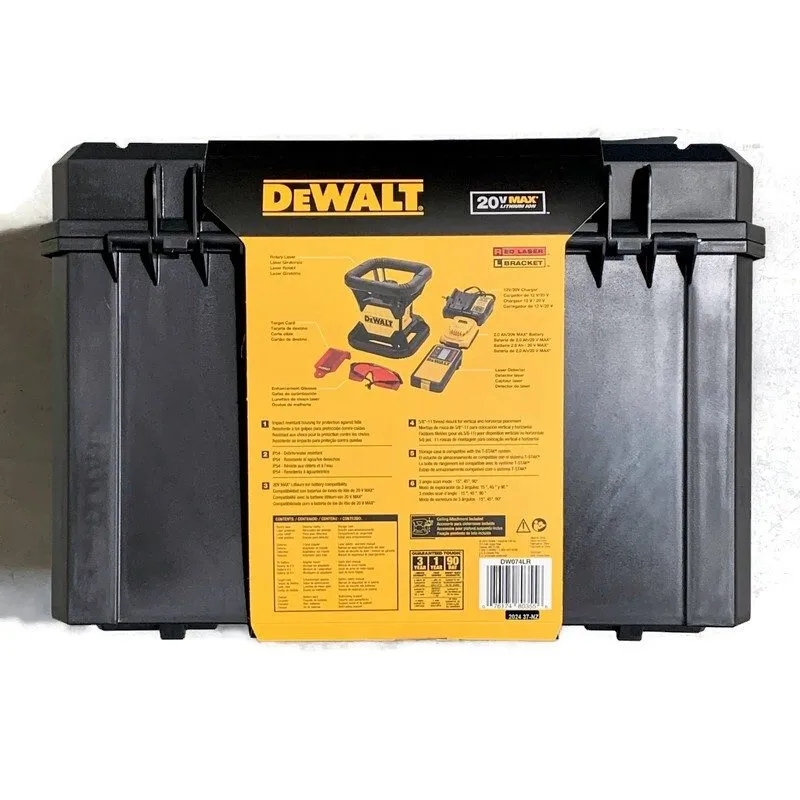 Нивелир DEWALT DW074LR 20V 20-Volt MAX 150ft Red Self-Leveling Rotary Tough Lase — фото лота 1