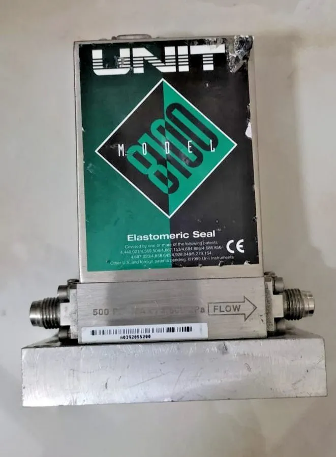 Контроллер UNIT UFC-8100/20L N2 Mass Flow Controller MFC 500 PSI Cal#147605 — фото лота 1