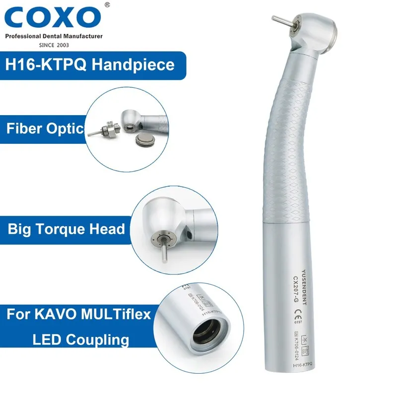 Стоматологический наконечник COXO Dental H16-KTPQ High Speed LED Big Torque Hand