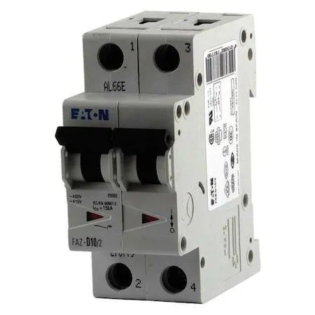 Автоматический выключатель EATON FAZ-D10/2 Circuit Breaker 16A 2 Pole 277/480V A