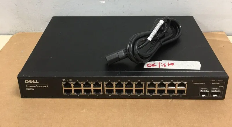 Коммутатор Dell PowerConnect 2824 24Port Gigabyte Mountable Network Ethernet Swi