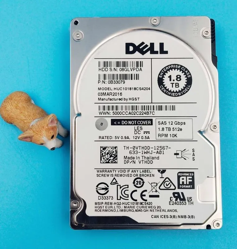 Жёсткий диск NewVTHDD DELL 1.8TB SAS 2.5" 12Gbps 10K RPM HDD HUC101818CS4204 0VT — фото лота 2