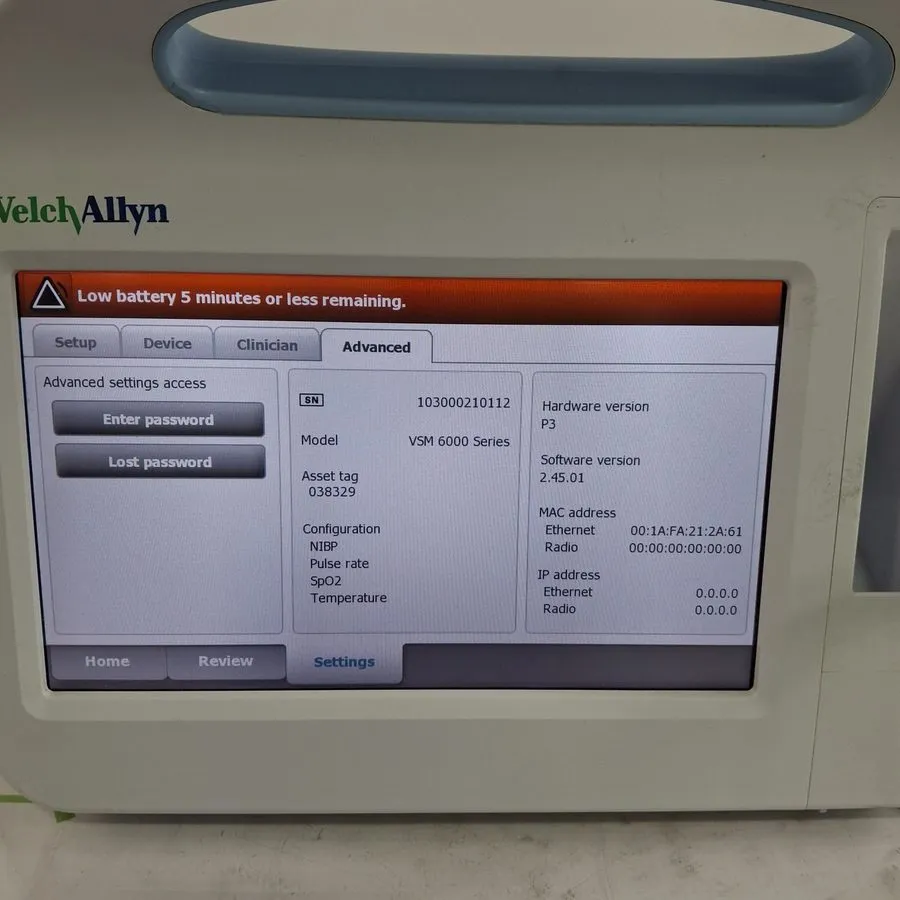 Монитор пациента Welch Allyn Connex 6300 63MTXX Vital Signs Monitor