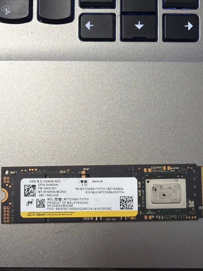 SSD-накопитель Dell 7520 Micron 1TB NVMe M2 SSD Solid State Drive MTFDKBA1T0TFH-
