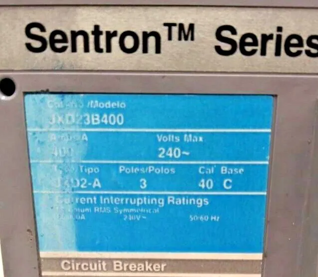 Автоматический выключатель ITE/SIEMENS SENTRON SERIES CIRCUIT BREAKER JXD23B400