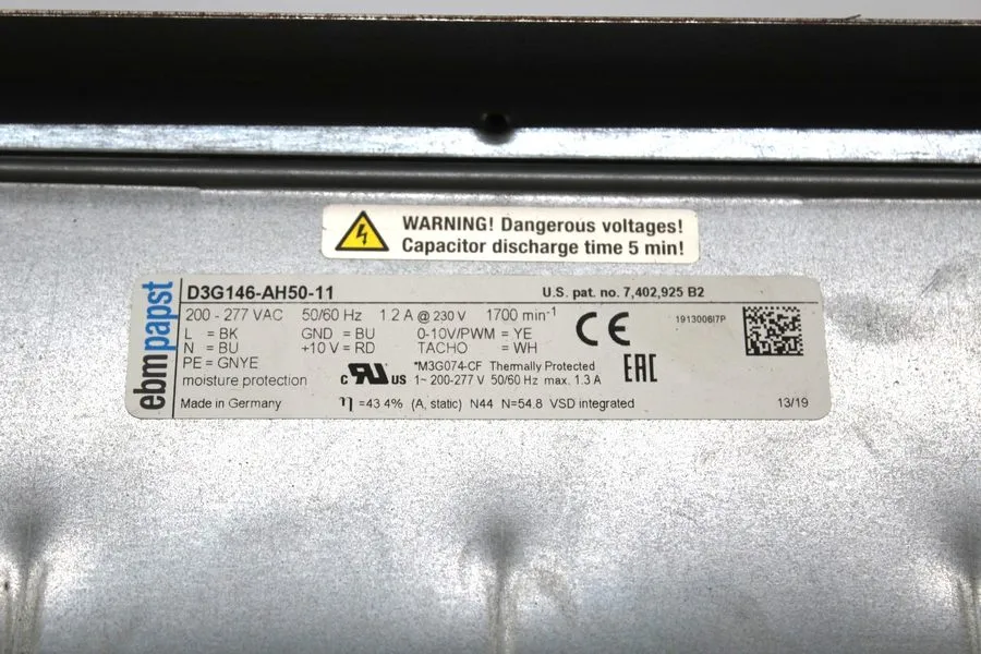 Вентилятор EBM-Papst Centrifugal Fan D3G146-AH50-11 230V/1.2A 645 CFM