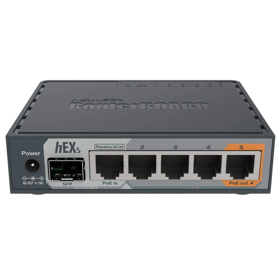 Маршрутизатор MikroTik hEX S 5 Ports Gigabit Ethernet Router RB760IGS SFP port