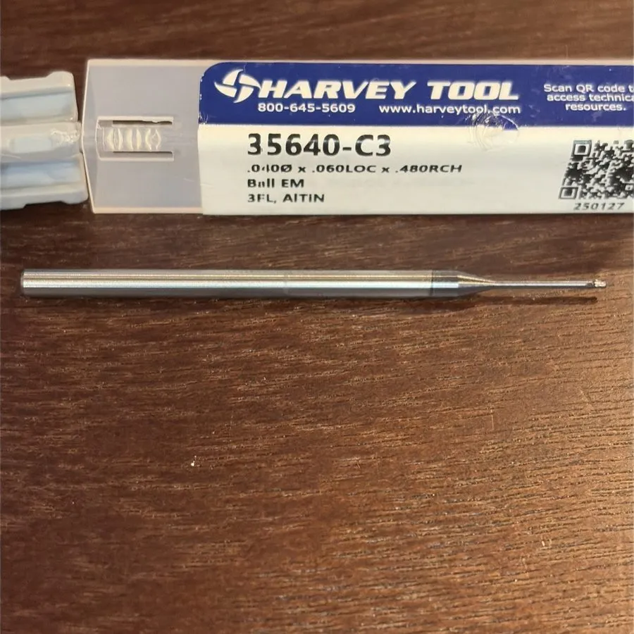 Режущий инструмент Harvey Tool HTC 35640-C3 .040” Ball End Mill 3 Flute Carbide  — фото лота 2