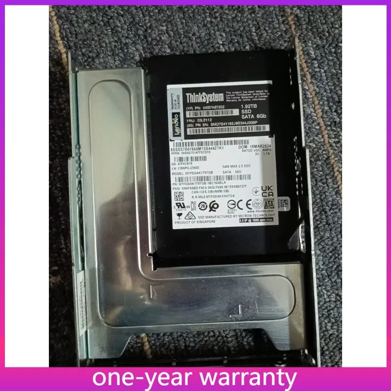 Сервер 4XB7A87202 Lenovo 1.92TB ThinkSystem 03LE112 SATA 6Gb 2.5" in 3.5'' SSD