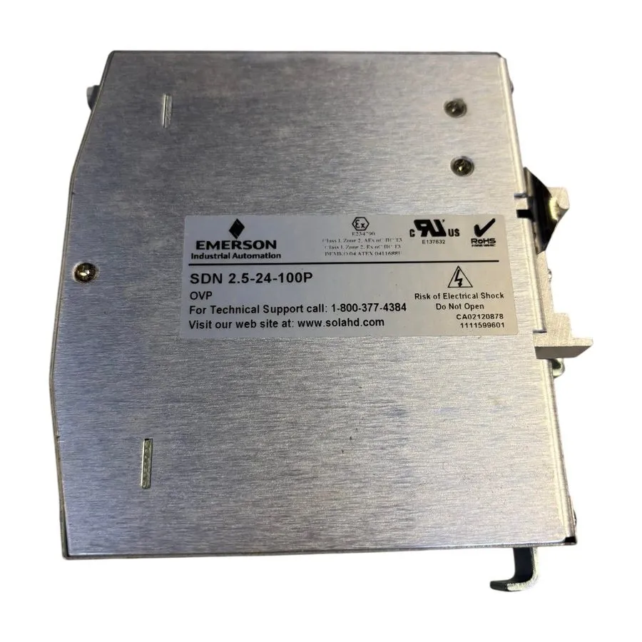 Блок питания Emerson SolaHD SDN 2.5-24-100P 24VDC 2.5A 60W DIN Rail Power Supply